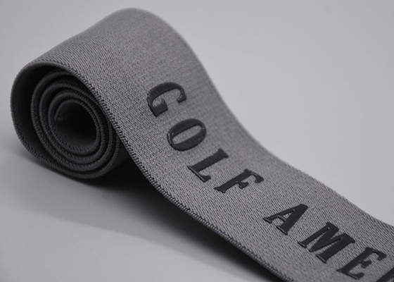 45mm Niestandardowa odzież Bawełniana elastyczna opaska z błyszczącym silikonowym logo